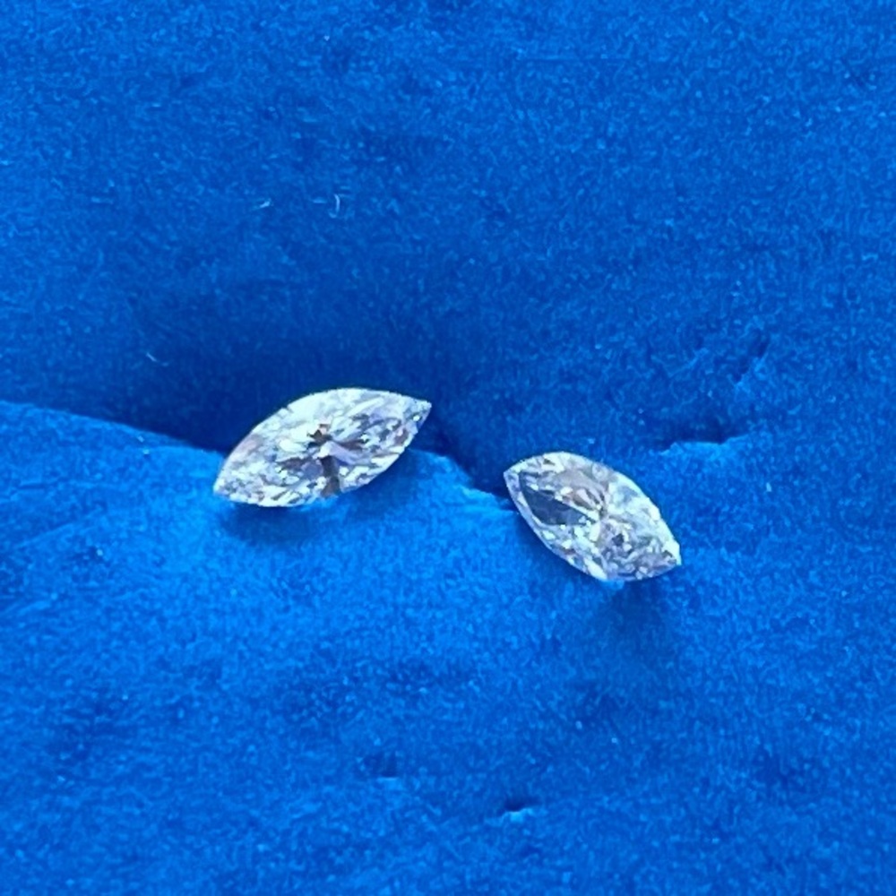 2pc E-F VS1-VS2 Genuine Diamond Loose Marquise Brilliant Cut, 4.20 x 2.00 mm